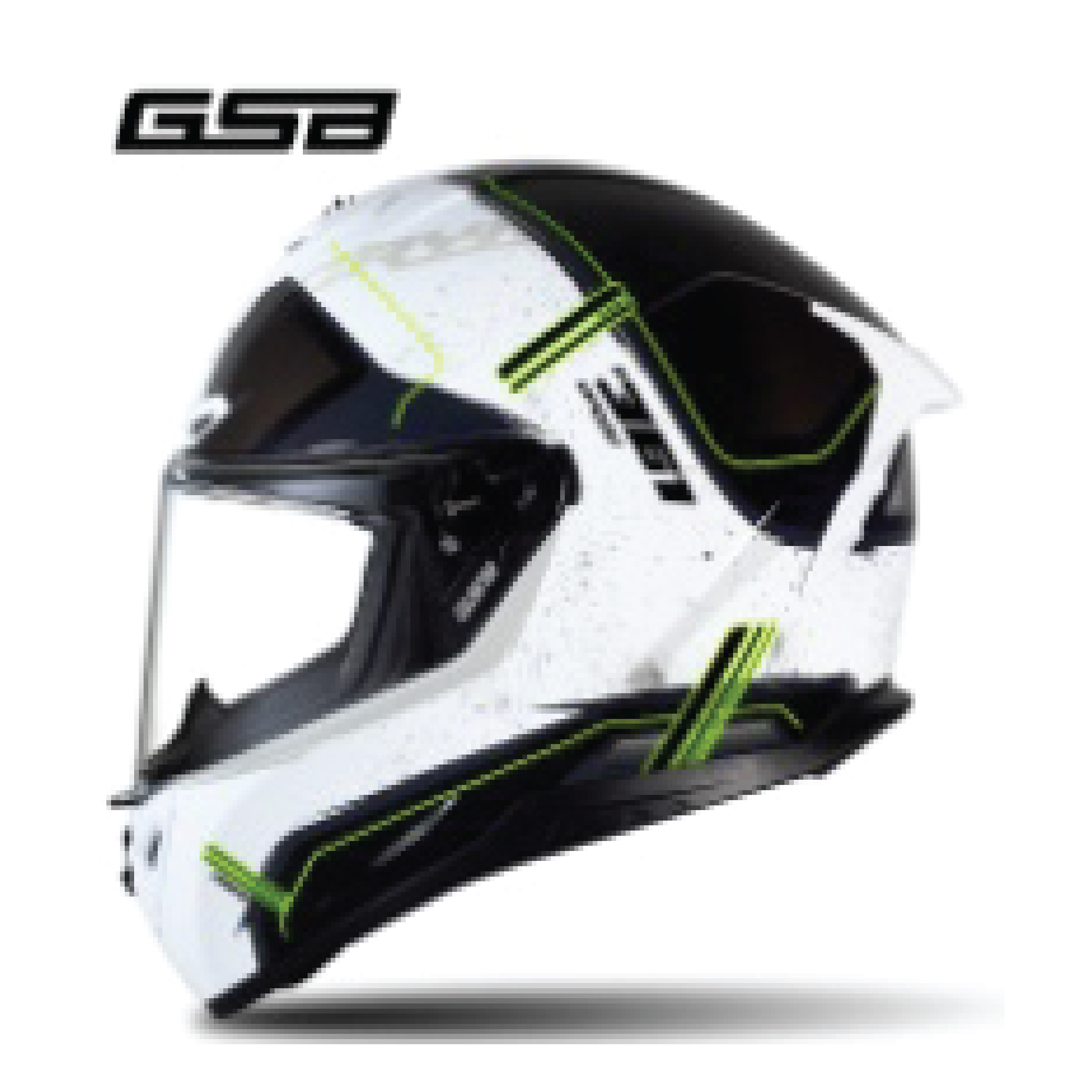 H Power Racing Helmet Matt Red & White - Double Visor